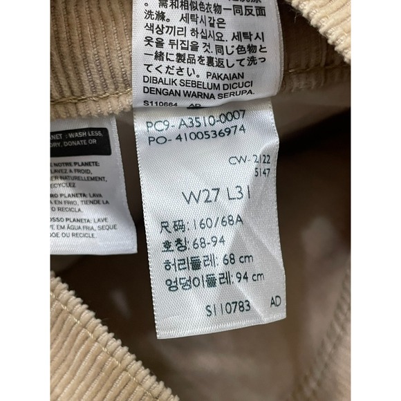 Levi's 94 Women's 27 Brown Pant Corduroy Chino Straight Leg Baggy Vintage Y2k - Picture 12 of 13